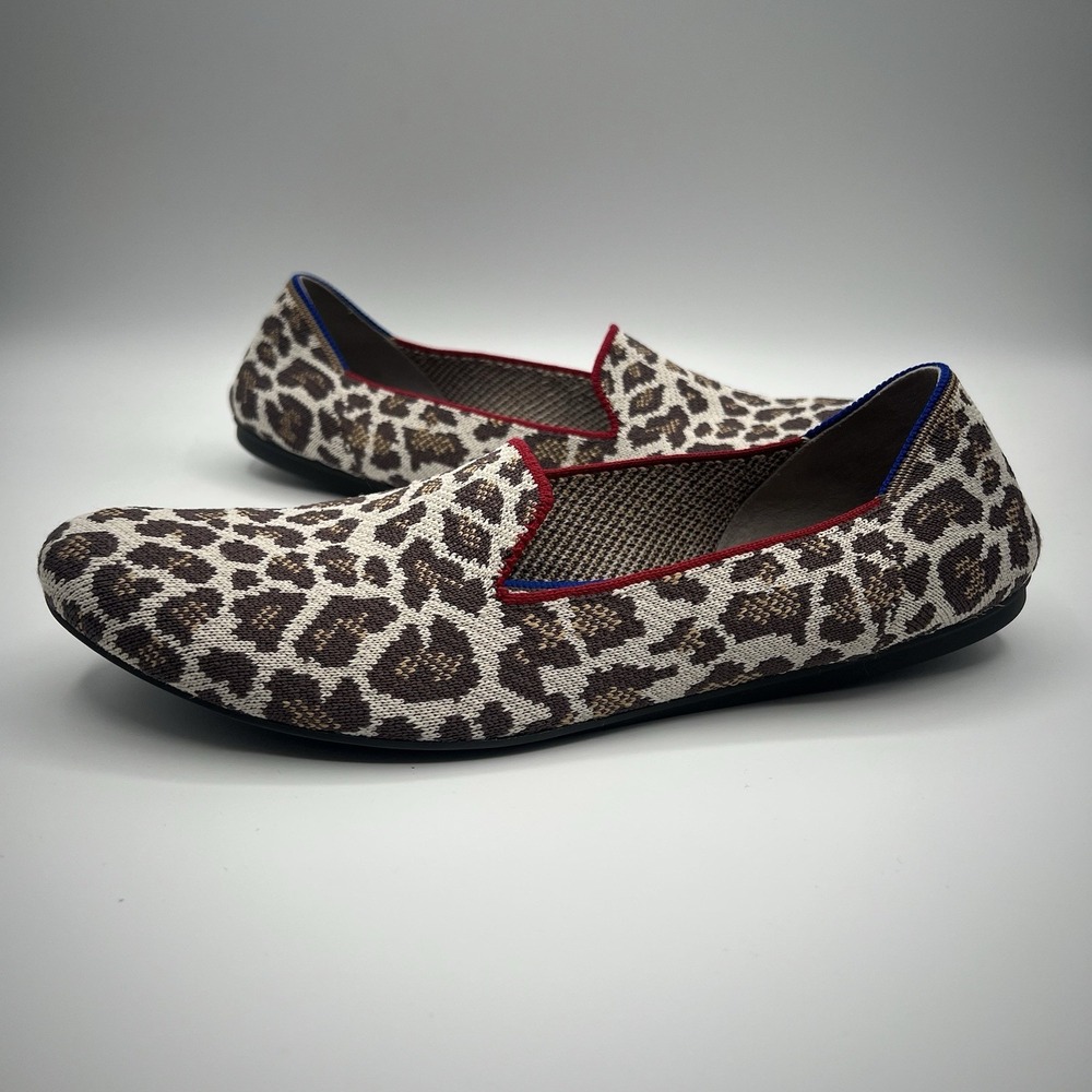 Rothy's The Loafer Mocha Spot Leopard Animal Print Slip on Shoes Size 11